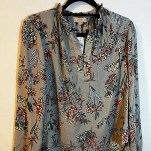 Loft Long Sleeve Floral Blouse